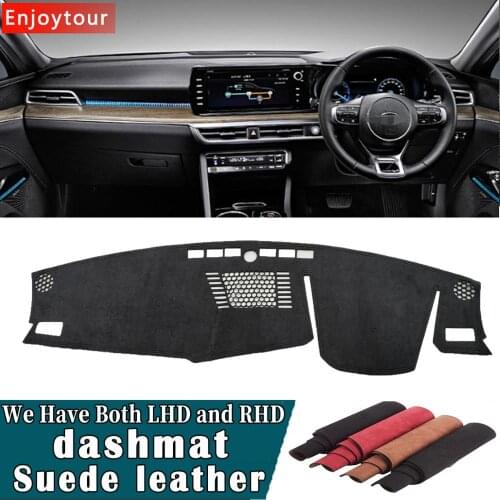 Car-styling Suede Leather Dashmat Dashboard custom Cover Pad Dash Mat Carpet custom For Kia Optima k5 DL3 G5 2020 2021 RHD