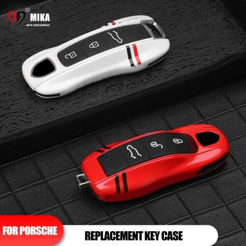 Stripe For Porsche Panamera Macan Boxster Cayenne Cayman Key Case Cover 911 718 Remote Protector Holder Shell Car Accessories