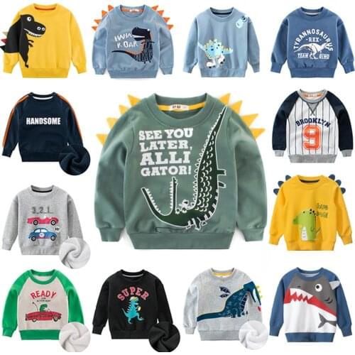 Cartoon Childrens Sweatshirt for Girl Sweat Shirt Warm Plus Velvet Child Sweatshirt for Boy Kids Hoodies Baby Winter Clothes 15