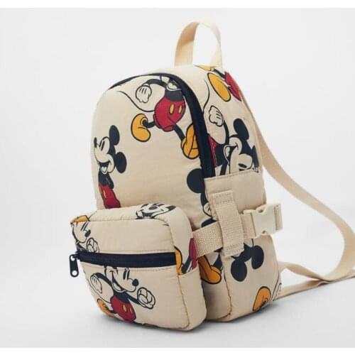 Disney new childrens backpack girl cartoon Minnie mouse bag kindergarten small school bag book bag canvas backpack