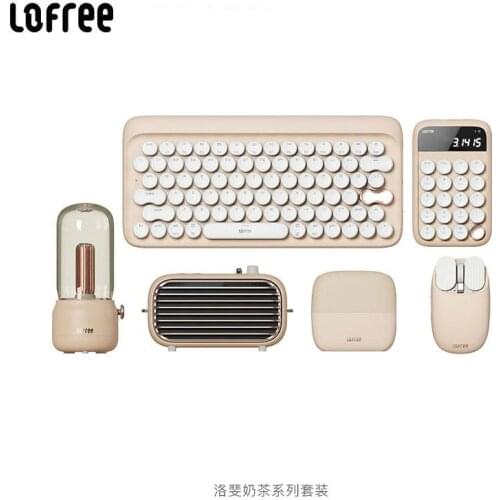 Xiaomi Lofree Milk Tea Series Simple Office Mechanical Keyboard Mouse Calculator Docking Station USB HUB Pickup Light Speaker