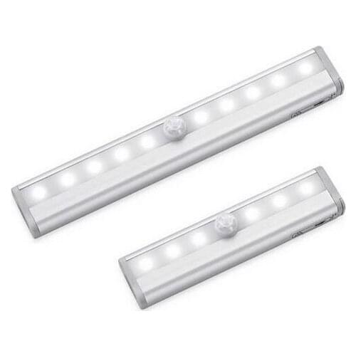 Carbinet Light Infrared PIR Motion Sensor LED Auto On/Off Battery Operated Night Light Closet Wardrobe Lamp Pathway Kitchen