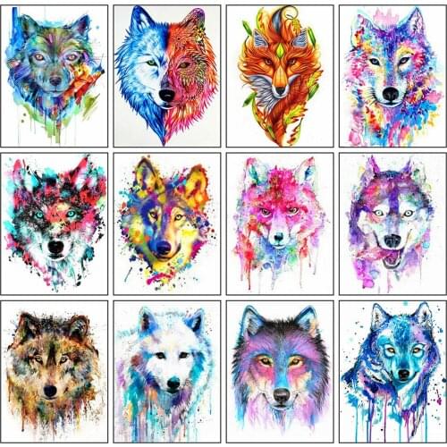 HUACAN 5D DIY Diamond Painting New Arrivals Animal Diamond Embroidery Cross Stitch Wolf Rhinestones Mosaic Sale Decortion