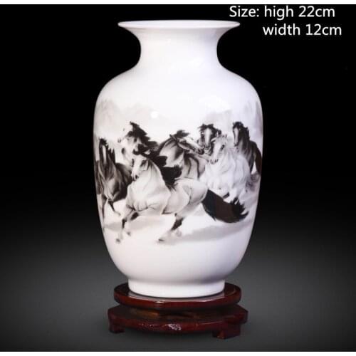 Chinese ceramic small vase Smooth and textured Flower arrangement hydroponic plant Living room home decoration WSHYUFEI