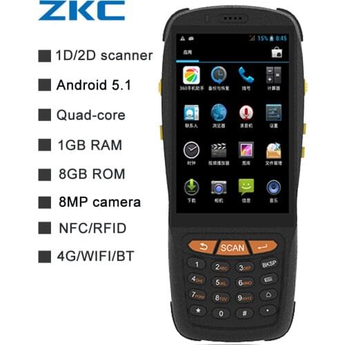 Fast speed 4 inch touch screen handheld PDA Mobile rugged phone barcode scanner android with 4G LTE NFC camera