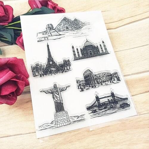 Hot selling Taj Mahal transparent clear stamp / silicone seal roller stamp DIY scrapbook album / card production