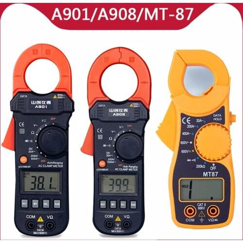 MT87 Mini Multimeter Clamp Meter AC/DC Voltage Tester A901 200mV ~ 600V DC Clamp Meter 2A ~ 1000A Ammeter Pliers Multi Tester