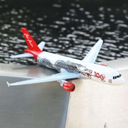 Air Asia 100th Anniversary Dragon A320 Aircraft Model 6" Metal Airplane Diecast Mini Moto Collection Eduactional Toys