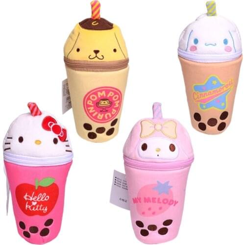 Cartoon Kawaii My Melody Cinnamoroll Kt Cat Purin Dog Plush Toy Pencil Case Cute Soft Anime Plushes Storage Bag Doll Toys Gifts