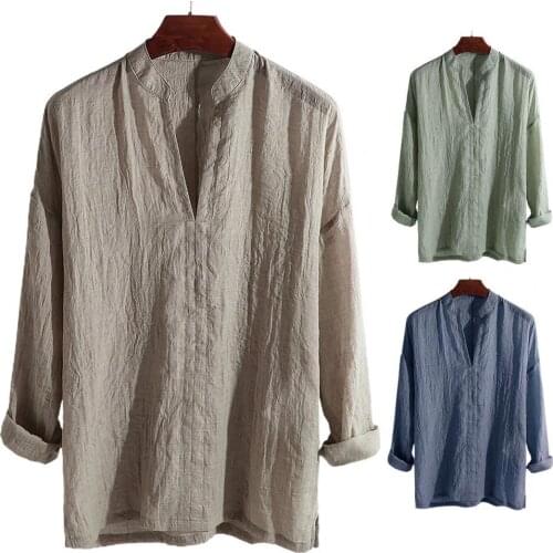 Mens Casual Blouse Cotton Shirt Loose Tops Short Sleeve Tee Shirt Summer 2021 New Casual Handsome Men Shirt Plus Size M-4XL