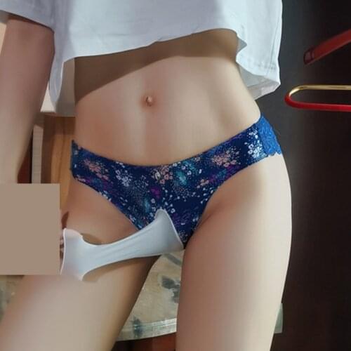 Mens Sexy Sissy Pouch Women Lace Print Sheer Penis Sheath Thongs Brief Underwear Underpants Ultra-thin Breathable Underpanties