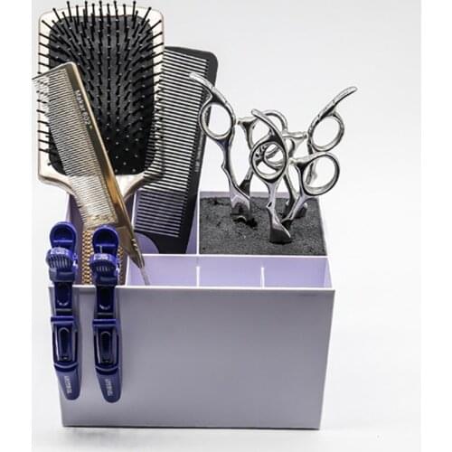 Non-slip Scissors Combs Socket Holders Hairdressing Hair Styling Tools Storage Box, Professional Barber Comb Hair Clip Boxes