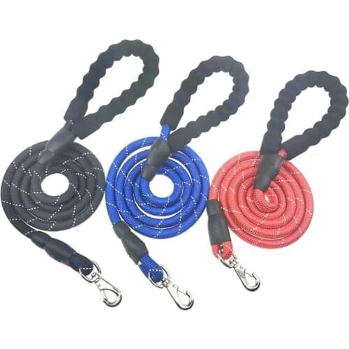 Nylon Reflective Dog Leash Pet Training Leashes Safety 5ft Long Mountain Climbing Rope Dog Lead for Small Medium Large Dogs