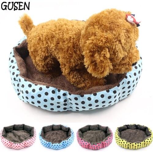 New 2018 dot octagonal kennel super soft cotton winter warm cute small dog bed cat nest washable wave point pet nest 4 colors