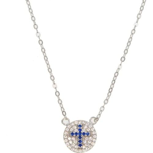 Latest arrived simple cut round cross cz pendents necklace bracelets set dubai jewelry sets 925 stamped silver for women bridal