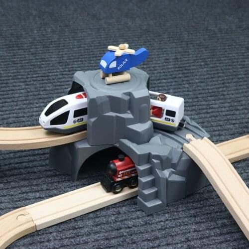 Fit for biro train track Multi-purpose double-deck tunnel Compatible magnetic track car wooden rail car accessories wooden train