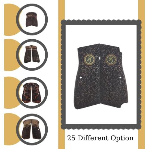 Grip and Case For Browning HP Custom Laser Cut Wood Inlay Grips Gun Accessories Weapon Case Hunting Gun Hunting Accessories equipment Gun tactical molle pistol brace Glock