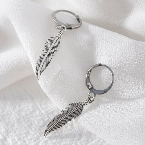 Feather Pendant Earrings Jewelry Drop Dangle Earring Jewelry Men Women Fashion Earrings Free Shipping
