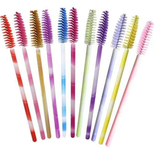 50Pcs Eyelash Brush Spoolie Micro Eyebrow Lash Brush Extension Supplies Mascara Wands Lash Makeup Eyelashes Micro Brushes