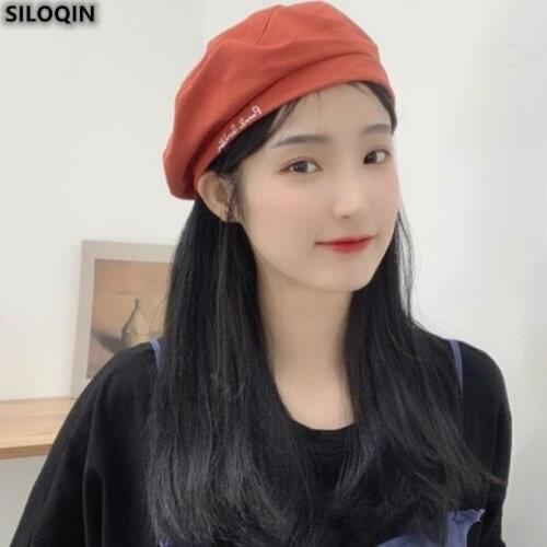SILOQIN 2021 Trend Girl Berets Female Spring Summer Thin Section Breathable Painter Temperament Grace New Military Cap Gorra