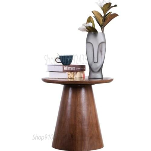 Modern And Simple Black Walnut Side Table Round Corner Table Living Room Mini Coffee Table Sofa Side Bedroom Bedside Table Narro