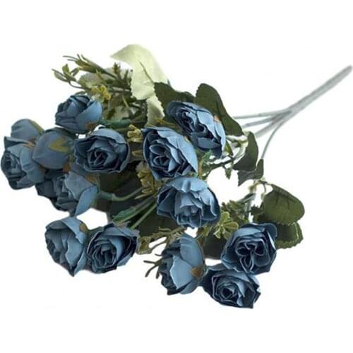 1 Bouquet Artificial Flower Eco-friendly Anti-fade Plastic Simulation Rose Flower Wedding Simulation Decoration