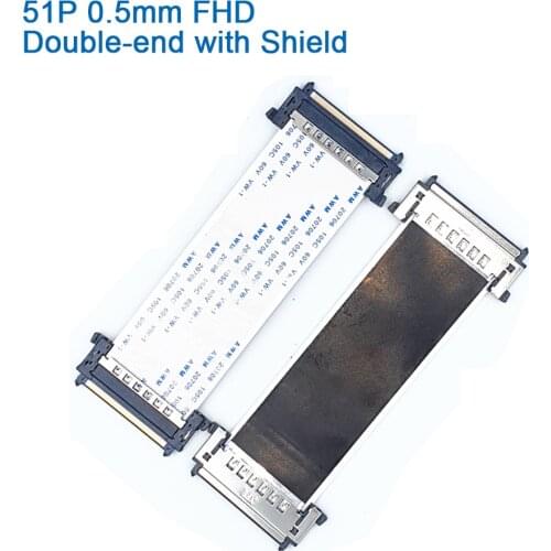 10Pcs 51Pin 4K FFC FPC 60HZ flexible flat cable V-by-One VBO FHD screen LVDS cable double head 0.5MM pitch with shield