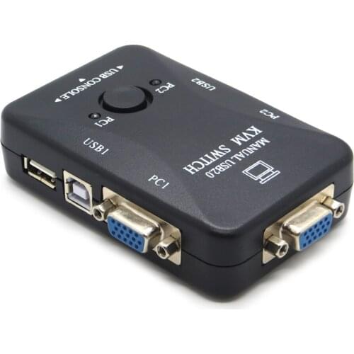 2 Ports USB 2.0 Mouse Keyboard KVM Switch Switcher VGA SVGA Switch Box