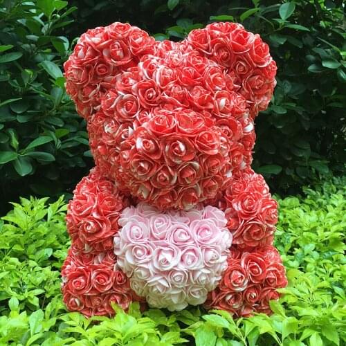 40M Rose Bear With Flower Valentiness Day Gift For Wedding Decoration