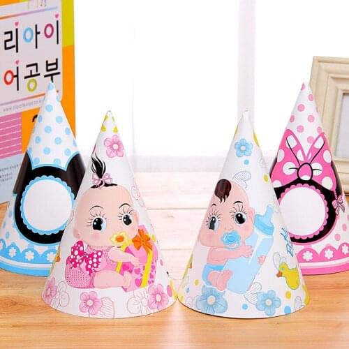 5Pcs/Lot Boy&Girl Cute Kids Paper Birthday Party Cap Chirlden Birthday Party Accession Photography Decorative Paper Hat Supplies