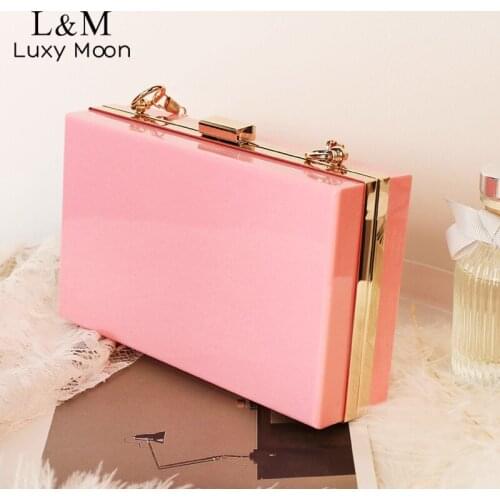 Acrylic Transparent Evening Bag For Women Party Wedding Chain Clutch Purse and Handbag Fashion Designer Shoulder Bag Sac X446H