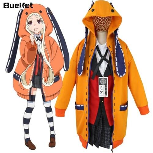 Anime Kakegurui Cosplay Jk School Uniform Figure Yomotsuki Runa Cosplay Costume Yumeko Jabami Gambler Runa Yomotsuki Hoodie