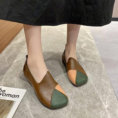 Womens shoes fashion womens flat shoes ballet flat shoes autumn soft leisure soft sole retro flat sole single shoes 35-41