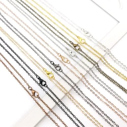 10pcs/Lot Womens Fashion 2mm Iron Cross Link Chain for Necklace Pendant Bracelets Jewelry Making