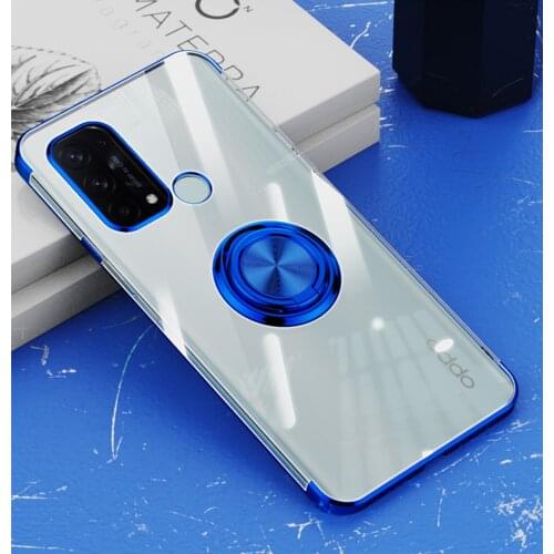 For OPPO Find X2 Pro Reno 3 5G 10 ZOOM Realme X50 K3 A5 A9 2020 A31 A91 F15 Case Plate Soft Clear Ring Holder Stand Cover Funda