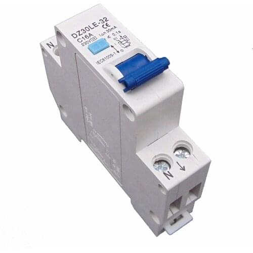 DZ47LE-32 TGC1LE 18MM RCBO 16A 1P+N 6KA Residual current Circuit breaker with over current and Leakage protection 30mA