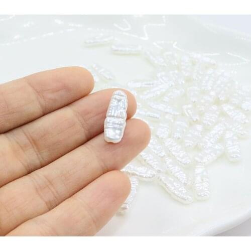 Eruifa 20pcs 7*19mm Popular High Quality White Plastic Pearl Beads Charms Pendant Jewelry DIY Earring Necklace
