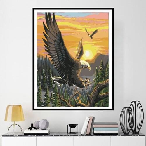 Eagle Animals DIY Painting By Numbers Kits Painting On Canvas Acrylic Coloring Painting By Numbers For Home Wall Decor