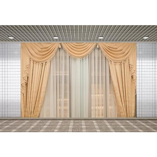 Lyavshi Classic Beige Curtain Hanging Window Backdrop Banners Wedding Party Background Photography Portrait Photo Studio Props