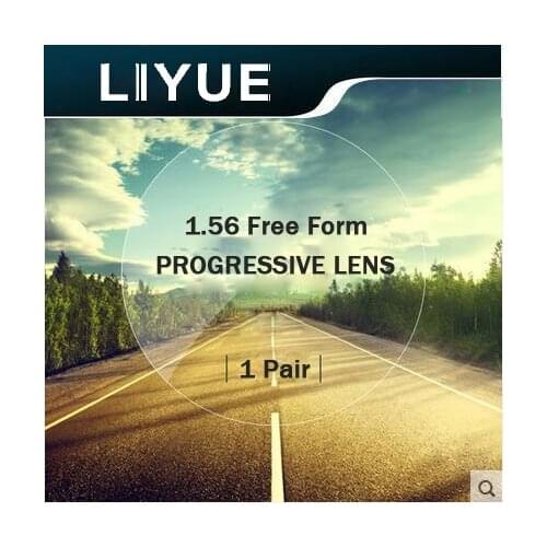 LIYUE index 1.56 progressive lenses resin free form lenses wider focus angle multi-focus without line for myopia or presbyopia