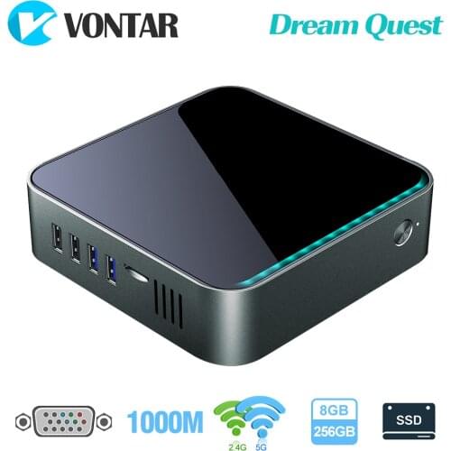 Dream Quest Mini PC Intel Celeron J4125 Quad Core LPDDR4 8GB 128GB Windows 10 Desktop with HD VGA Port 1000M LAN Computer
