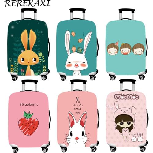 Cartoon Rabbit Luggage Cover Suitcase Elastic Protection Case Covers 18-32 inch Trolley Baggage Dust Covers Travel Accessories