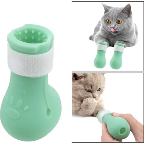 Cat Feet Set Bath Supplies Cut Nails Bath Anti-Scratch Bite Washing Paw Protector Boots Washing Anti-Scratch Shoes Pet
