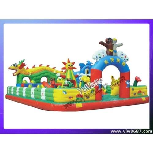 Inflatable trampoline bouncer for children,inflatable fun city for outdoor amusement
