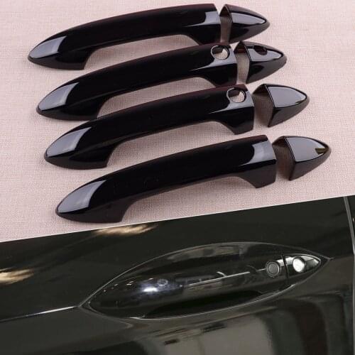 8Pcs/Set Glossy Black Car Side Door Handle Cover Trim With Smart Keyless Hole Fit For Honda Accord 9th 2013 2014 2015 2016 2017