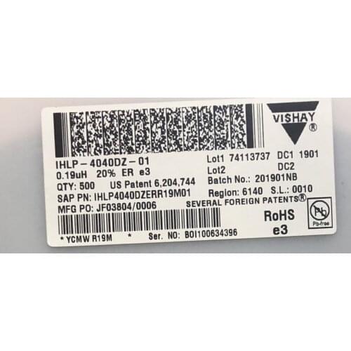 IHLP4040DZERR19M01 Low Profile ,High-Current IHLP Inductors VISHAY 10.3x10.3x4 0.19uH 40A