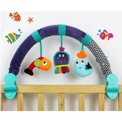 New 2018 Baby cribs Rattle babyplay Baby Hand Bell Multifunctional Plush Toy Stroller Mobile Gifts infant travel arch