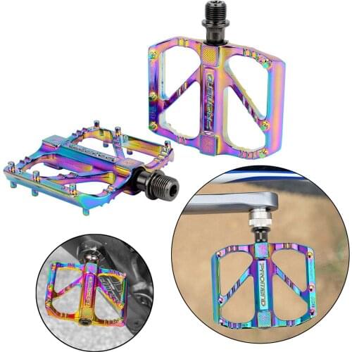 Dazzling Mountain Bike Flat Platform Pedals BMX Cycling Folding Bicycle Aluminum Alloy Quick Release 3 Sealed Bearing 9/16 Inch