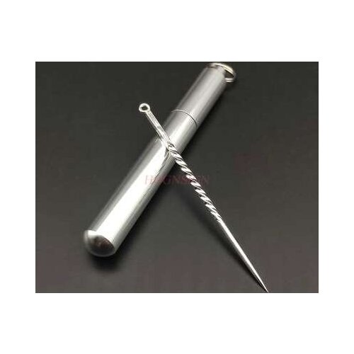 Sterling Silver Football Silver Senior Toothpick Portable Portable Mini Box Waterproof Metal Tube To Send The Elderly Sale