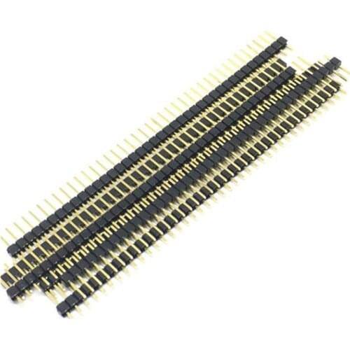 10Pcs Gold Plated Pitch 2.54mm 1x40 Pin 40 Pin Single Row Male Pin Header Strip Straight Needle Connector